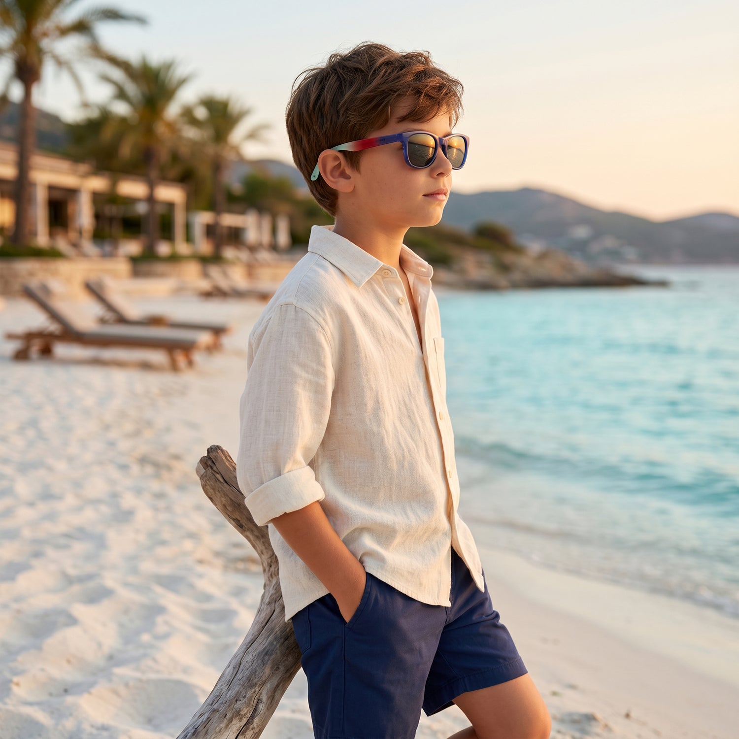 Boys Star Blue Fade Classic Sunglasses