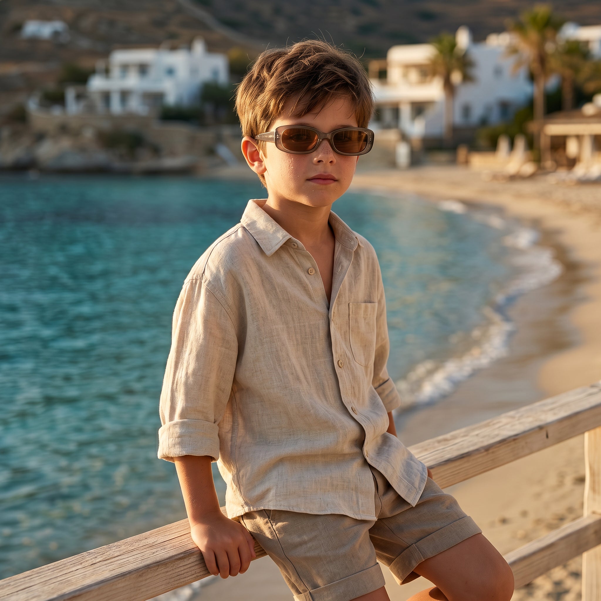 Boys Selah Black Oval Sunglasses