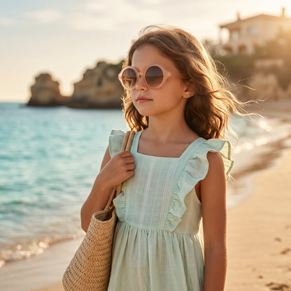 Girls Shelby Peach Fuzz Round Sunglasses