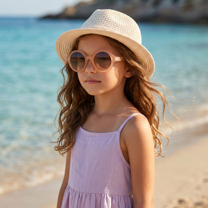 Girls Shelby Peach Fuzz Round Sunglasses