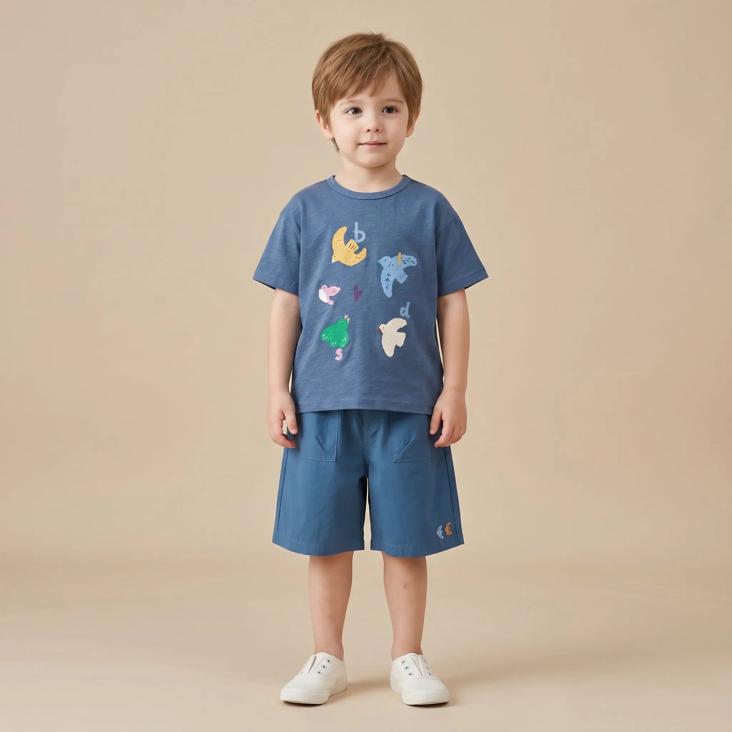 Girls Blue Graphic T-Shirt &amp; Shorts Set Sol Vera