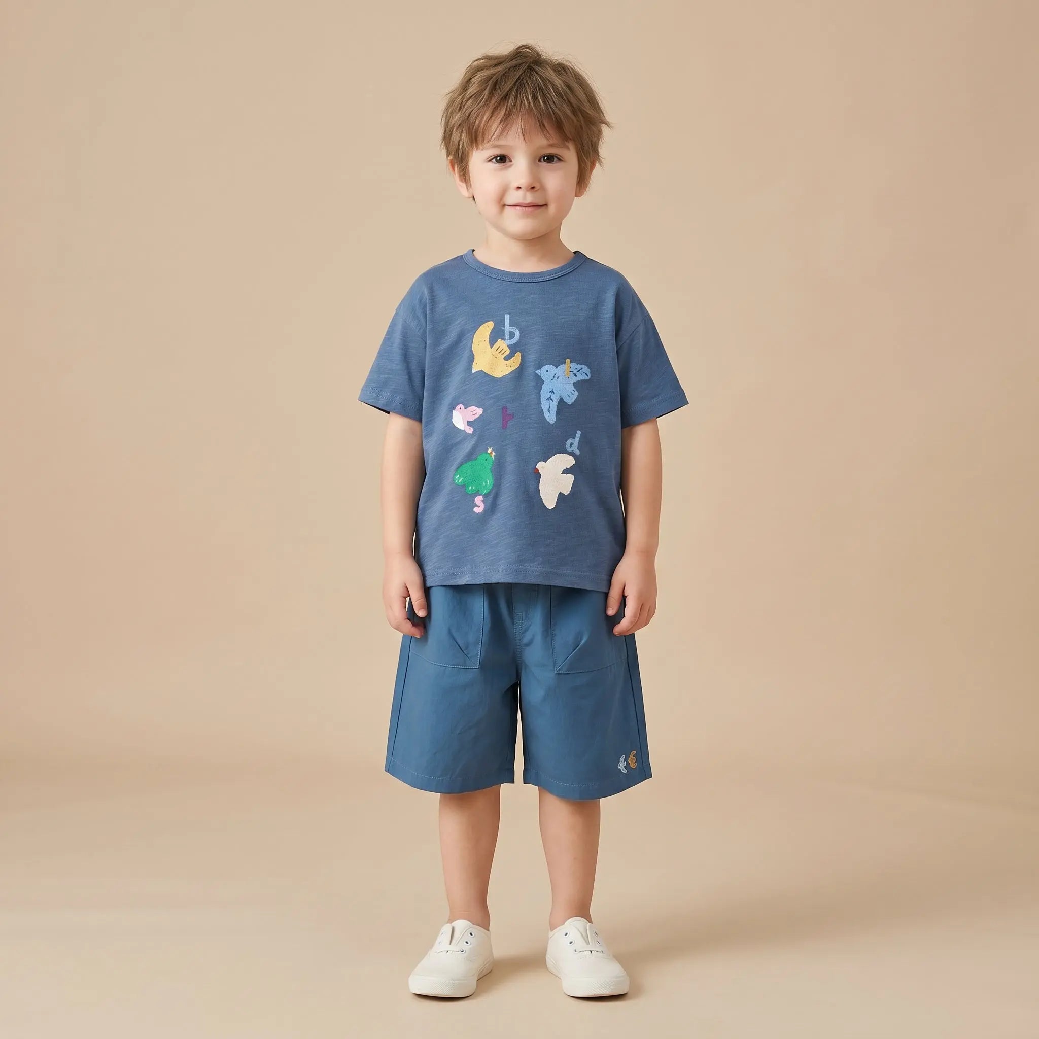 Girls Blue Graphic T-Shirt &amp; Shorts Set Sol Vera