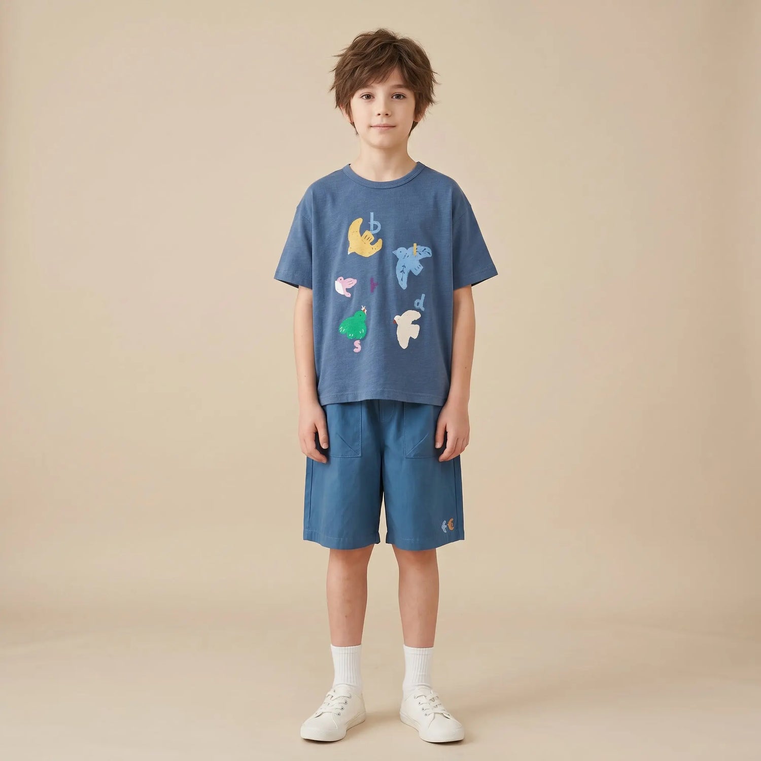 Girls Blue Graphic T-Shirt &amp; Shorts Set Sol Vera