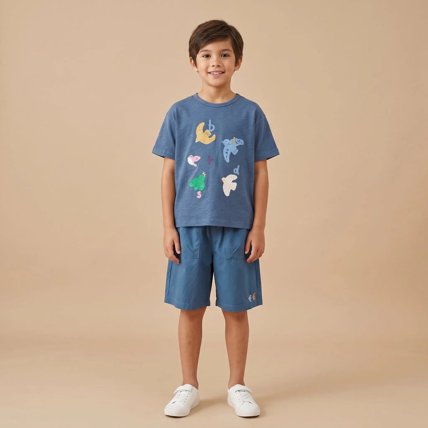 Girls Blue Graphic T-Shirt &amp; Shorts Set Sol Vera
