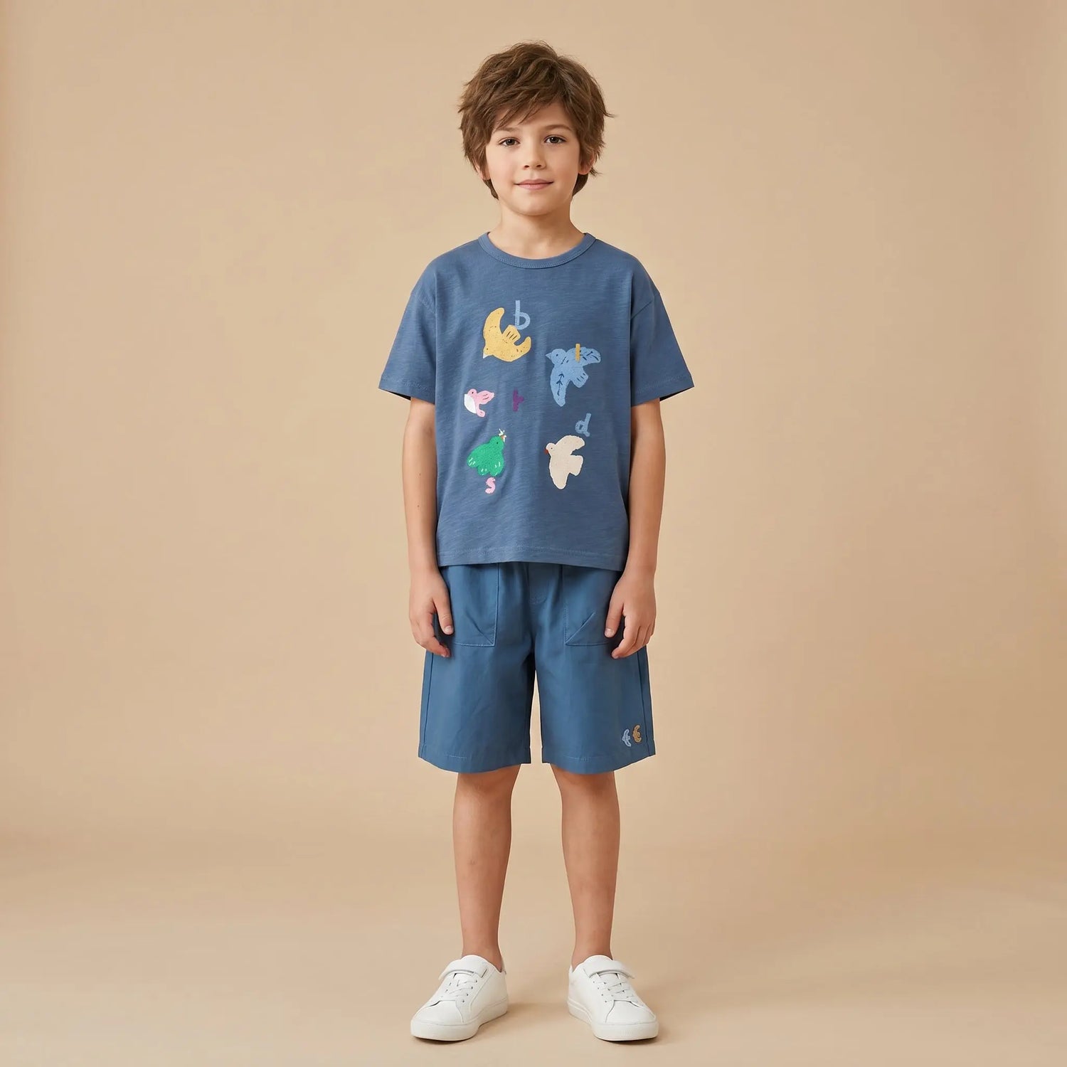 Girls Blue Graphic T-Shirt &amp; Shorts Set Sol Vera