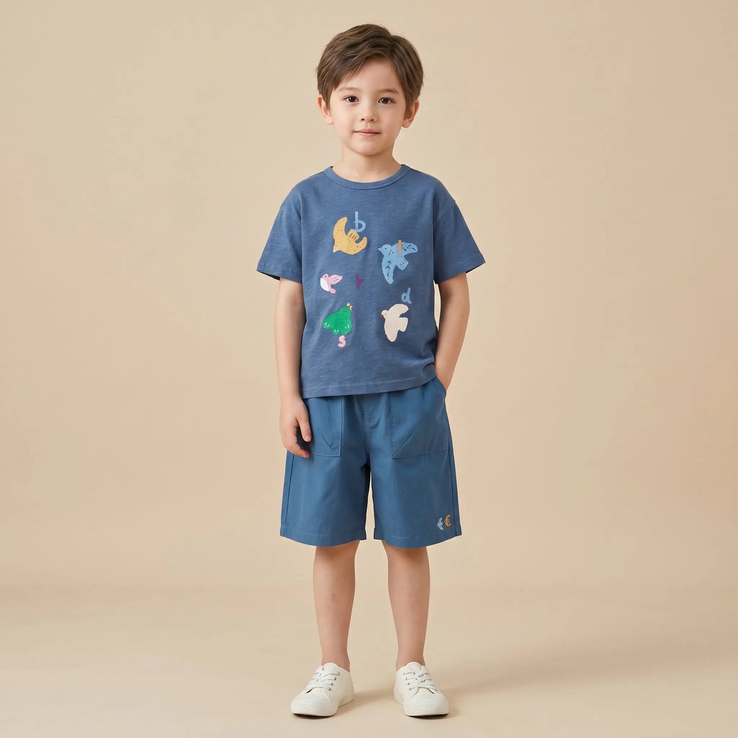 Girls Blue Graphic T-Shirt &amp; Shorts Set Sol Vera
