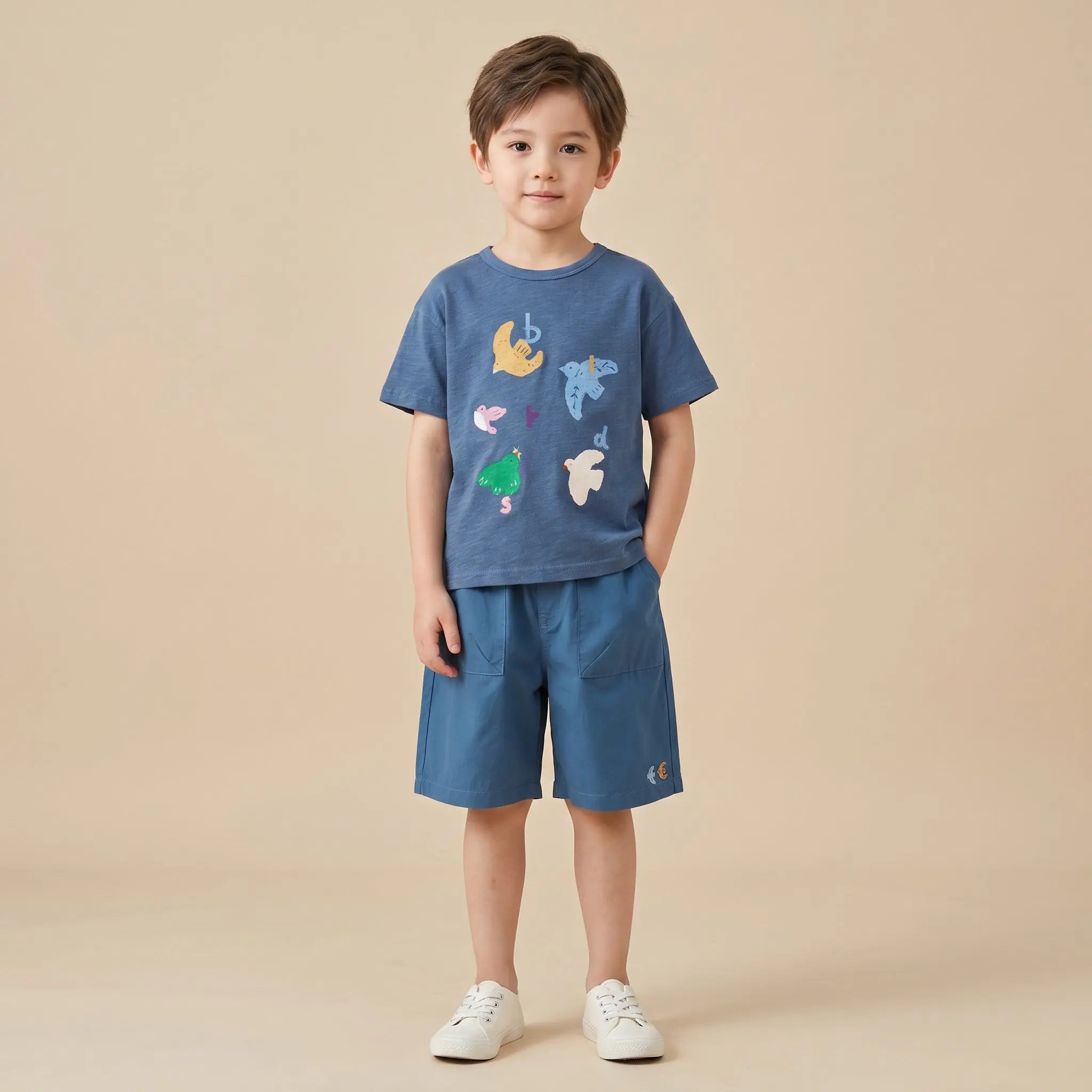Girls Blue Graphic T-Shirt &amp; Shorts Set Sol Vera