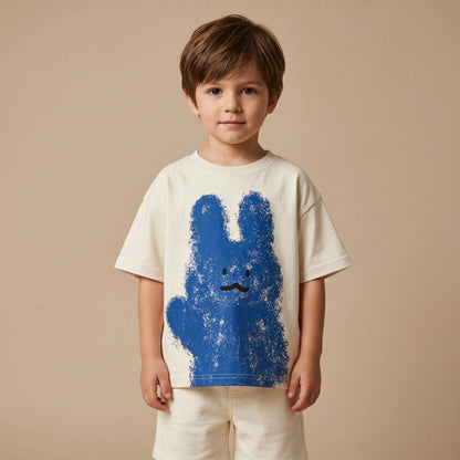 Boys White Bunny Graphic T-Shirt Sol Vera