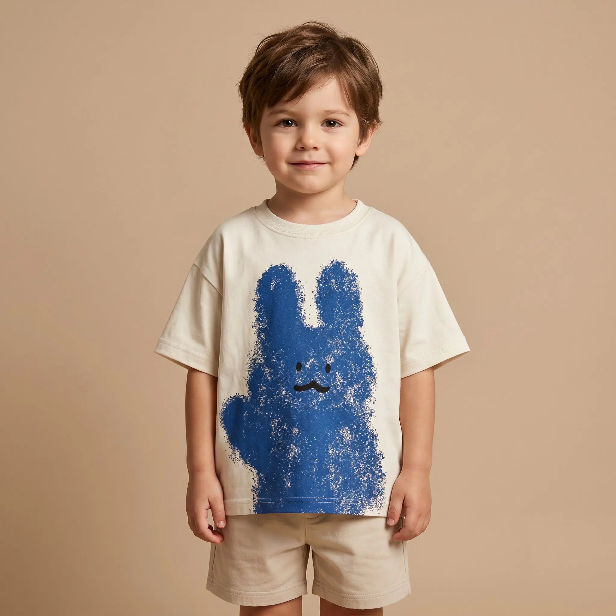 Boys White Bunny Graphic T-Shirt Sol Vera