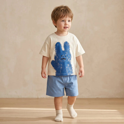Boys White Bunny Graphic T-Shirt Sol Vera