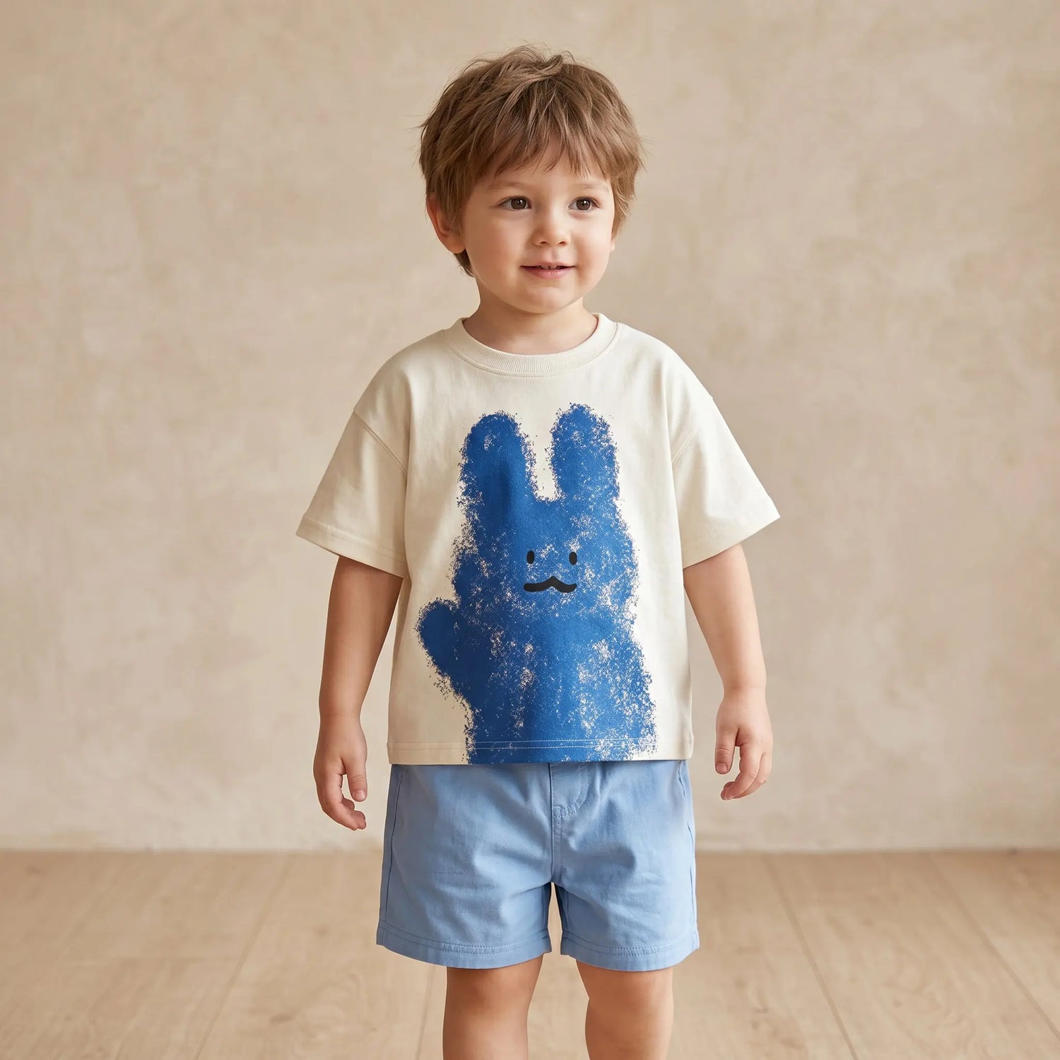 Boys White Bunny Graphic T-Shirt Sol Vera