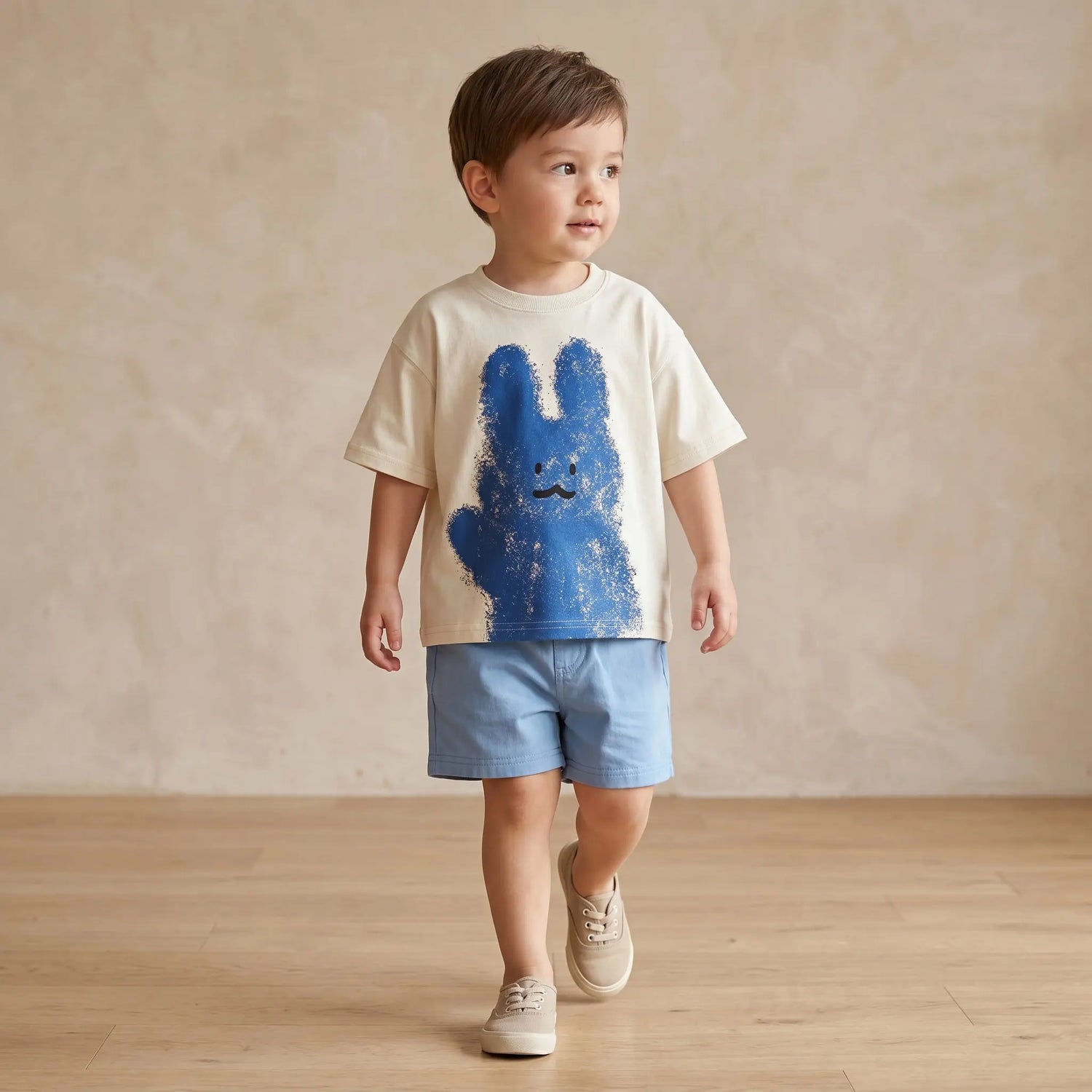Boys White Bunny Graphic T-Shirt Sol Vera