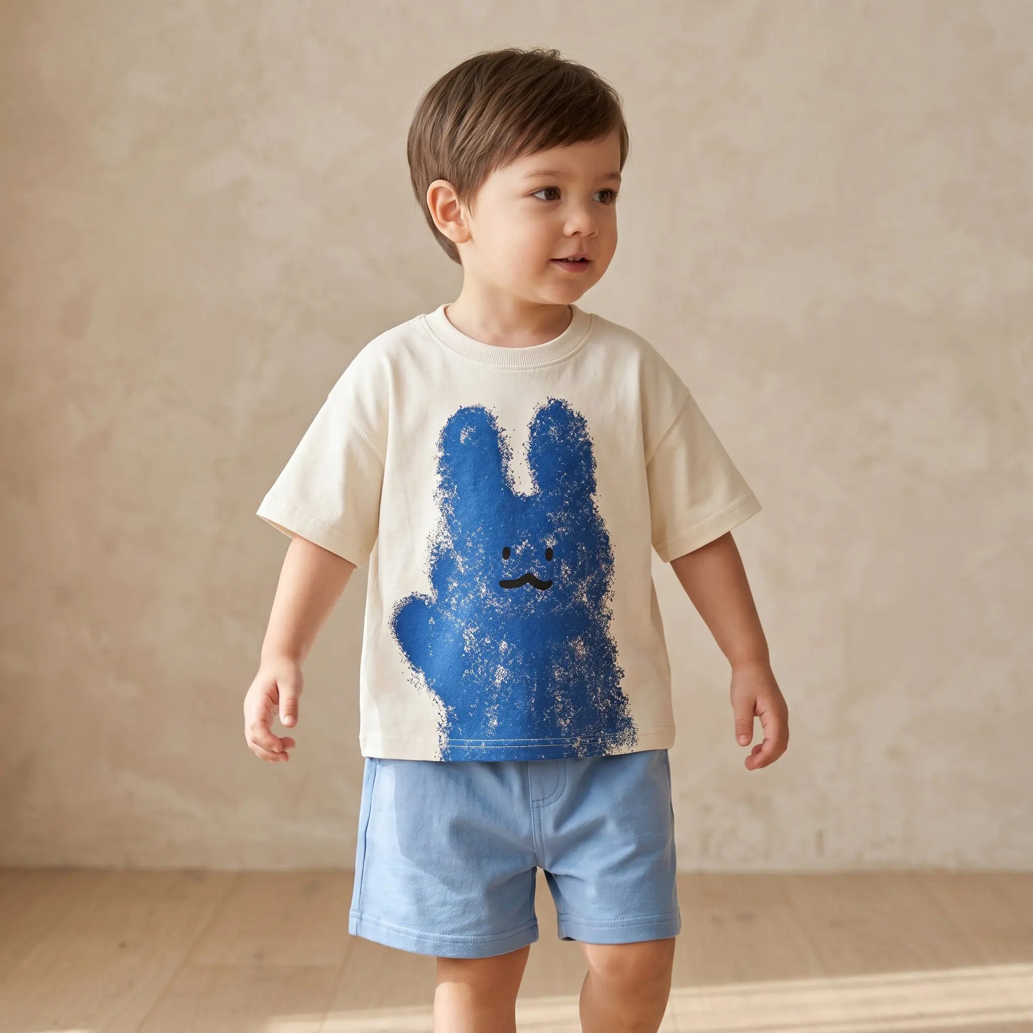 Boys White Bunny Graphic T-Shirt Sol Vera