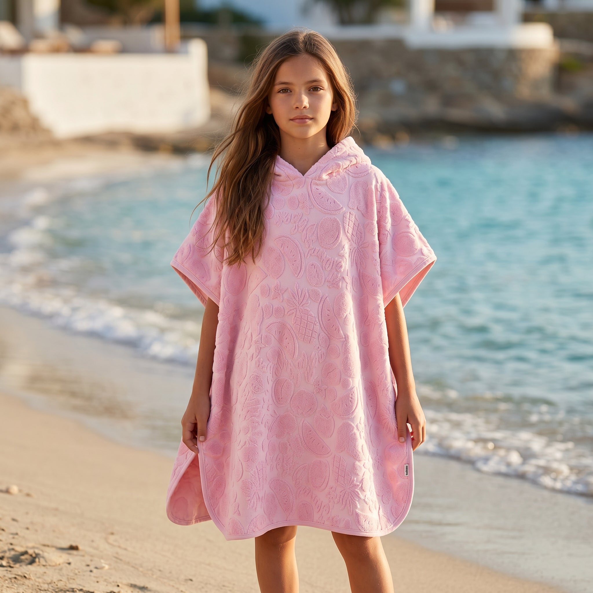 Girls Fruity Towel Beach Cover-Up Poncho