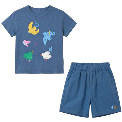 Boys Blue Graphic T-Shirt &amp; Shorts Set Sol Vera