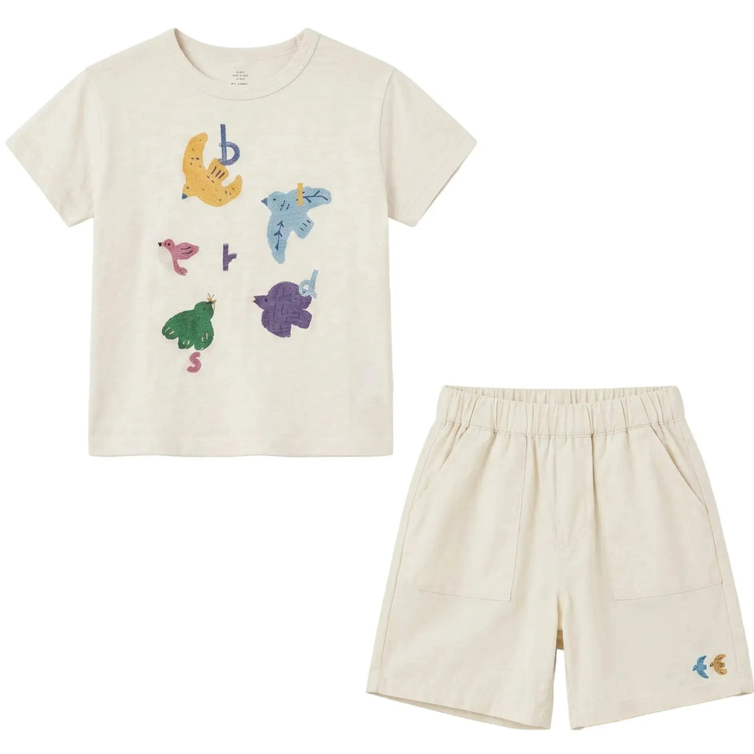 Boys Cream Graphic T-Shirt &amp; Shorts Set Sol Vera