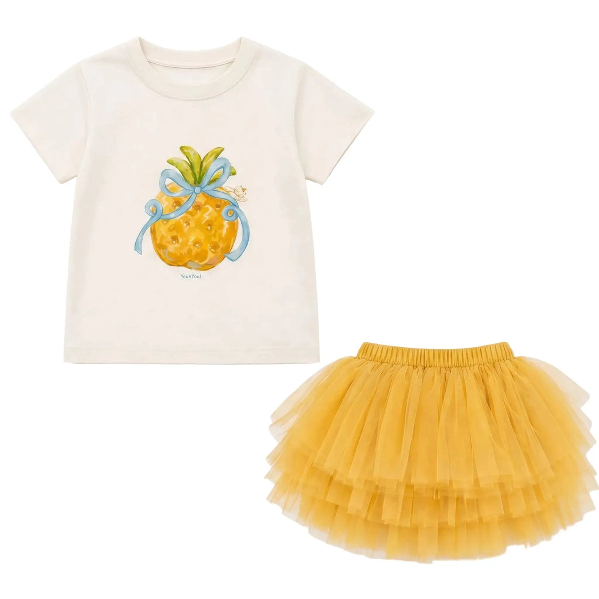 Sol Vera girls yellow tulle skirt lookbook from original set