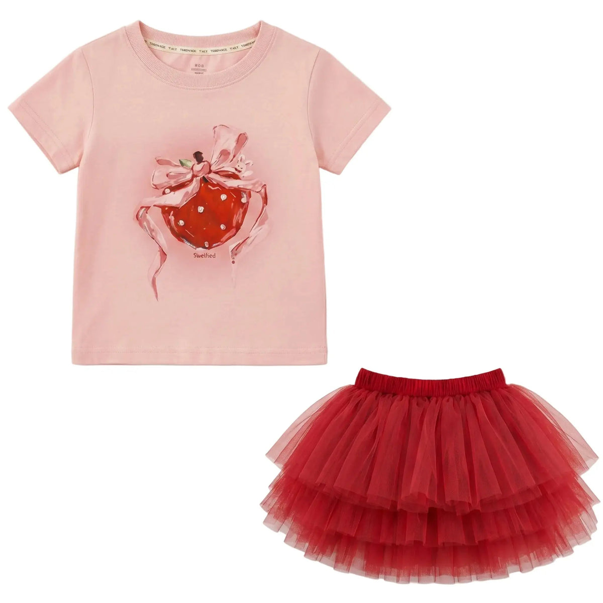 Sol Vera girls red tulle skirt lookbook from original set