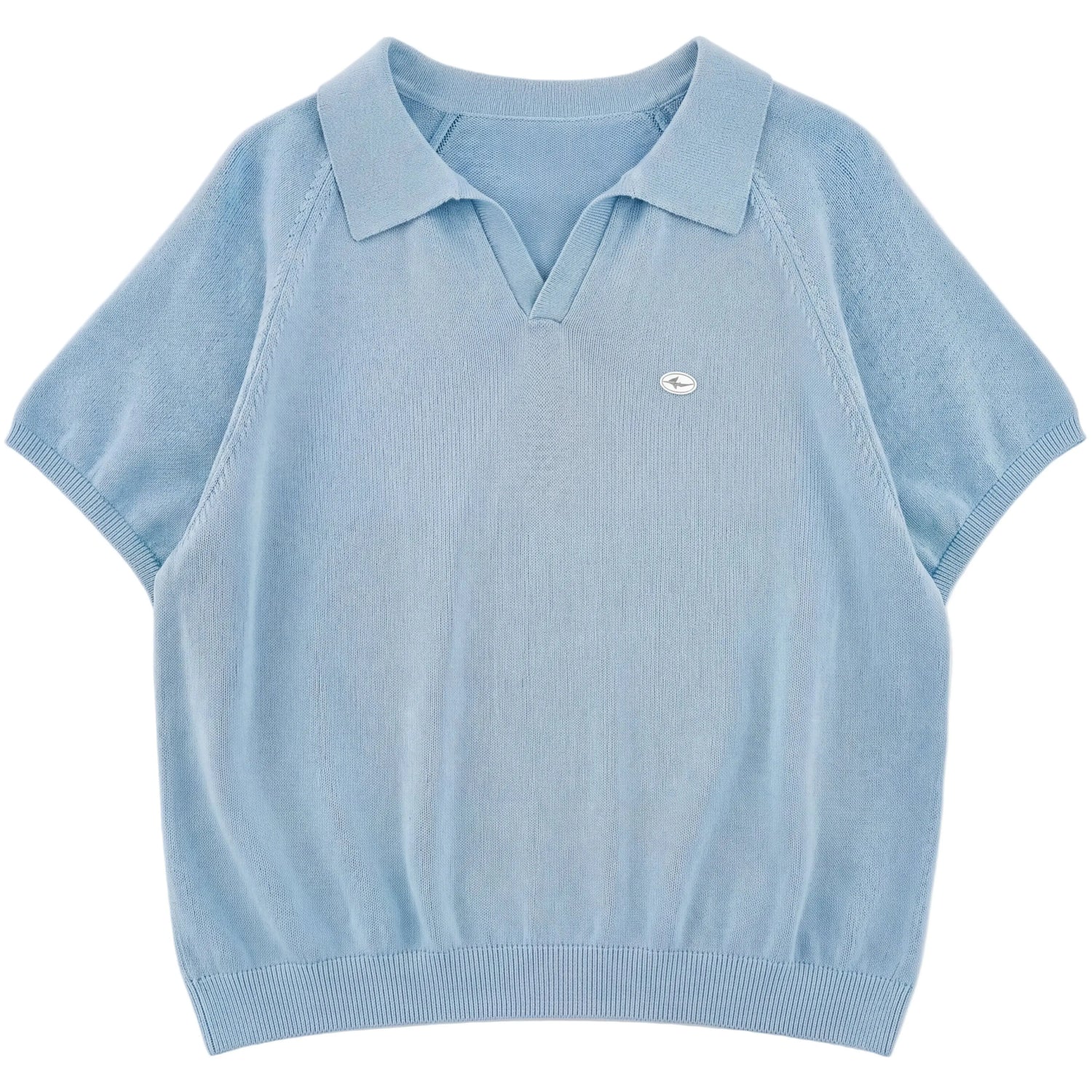 Boys Blue Knit Polo Shirt Sol Vera