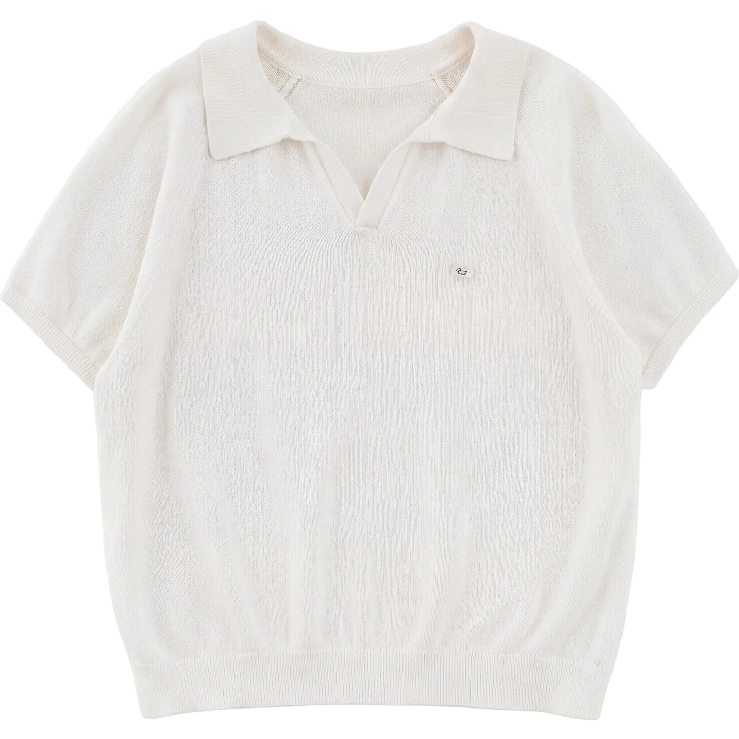 Boys White Knit Polo Shirt Sol Vera