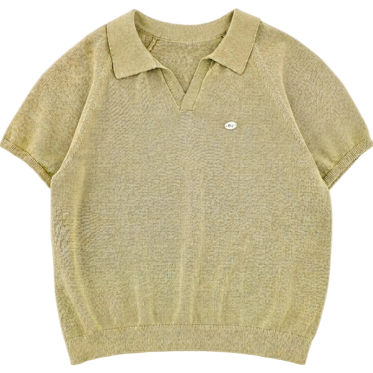 Boys Olive Green Knit Polo Shirt Sol Vera