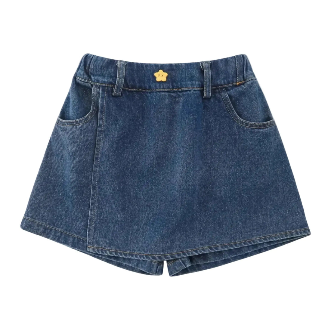 Girls Blue Denim Skirt with Built-In Shorts Sol Vera