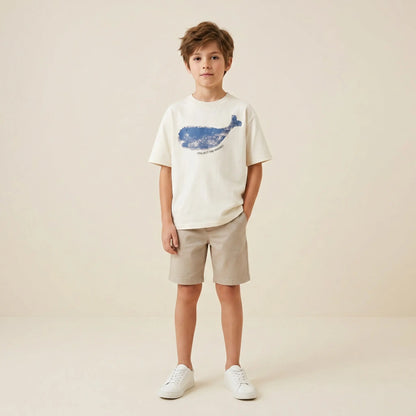 Boys White Whale Graphic T-Shirt Sol Vera