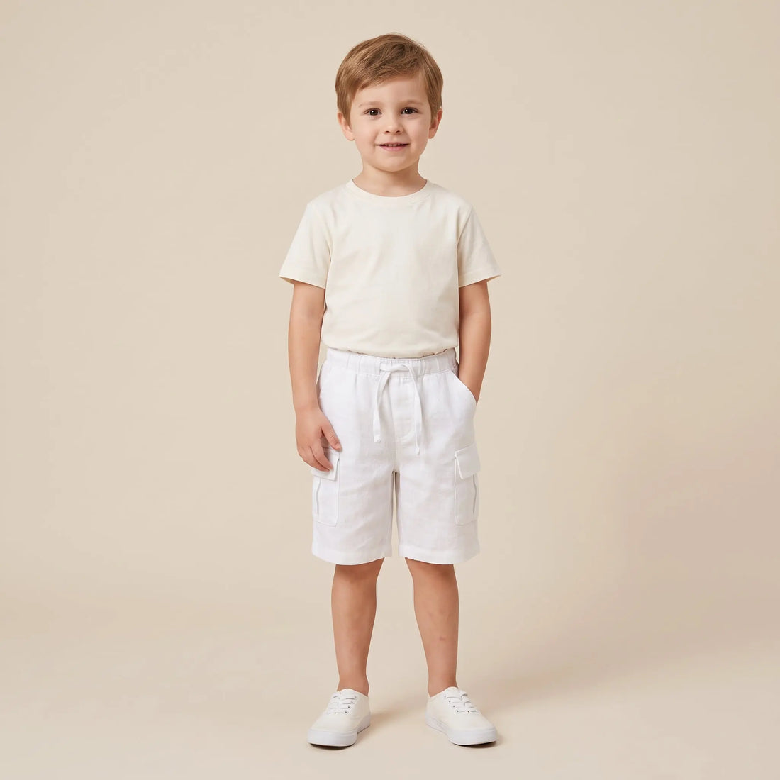 Linen Bermuda - White ZHOE &amp; TOBIAH