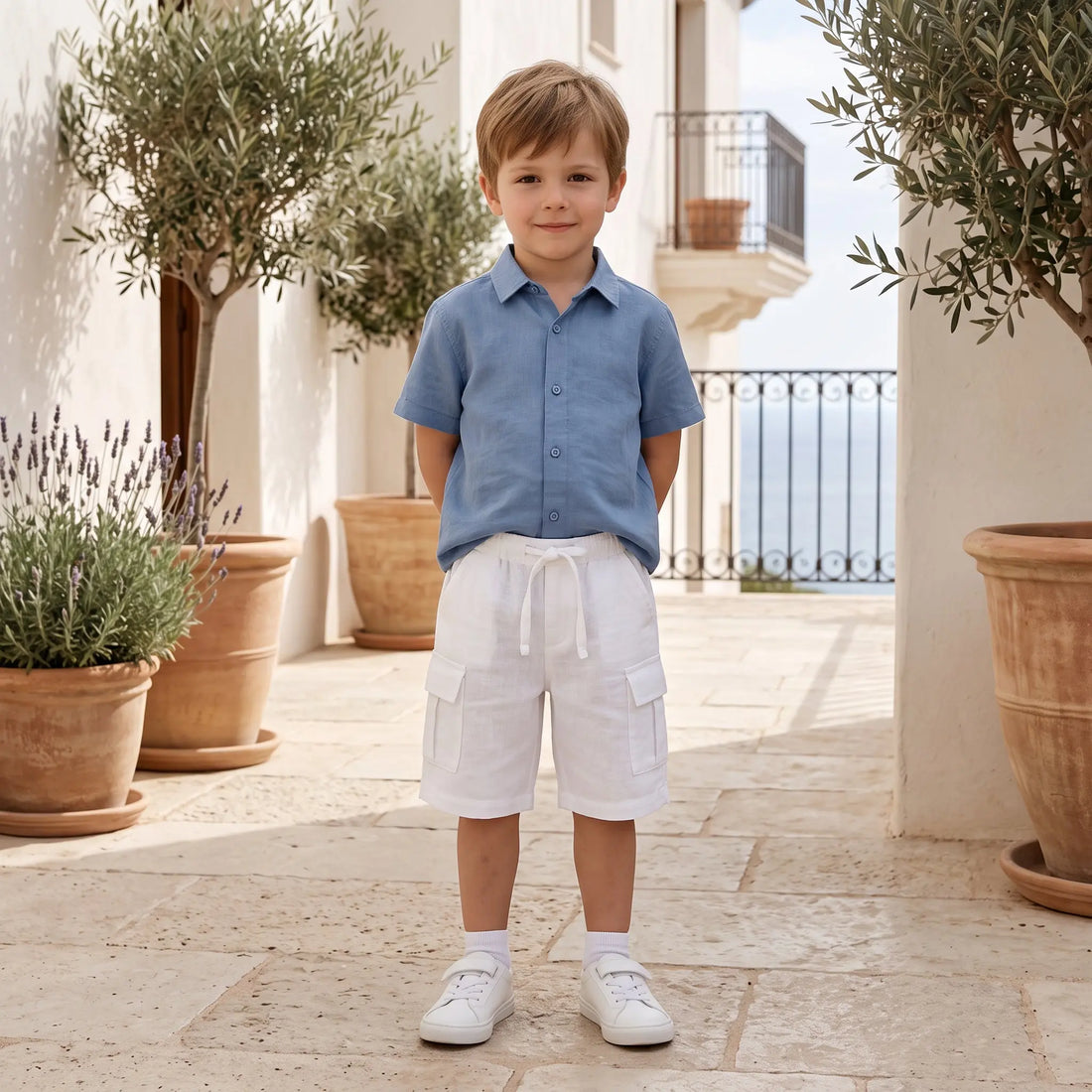 Linen Bermuda - White ZHOE &amp; TOBIAH