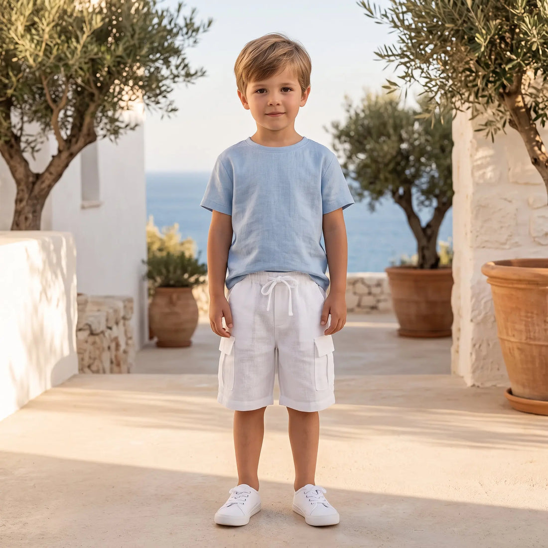 Linen Bermuda - White ZHOE &amp; TOBIAH