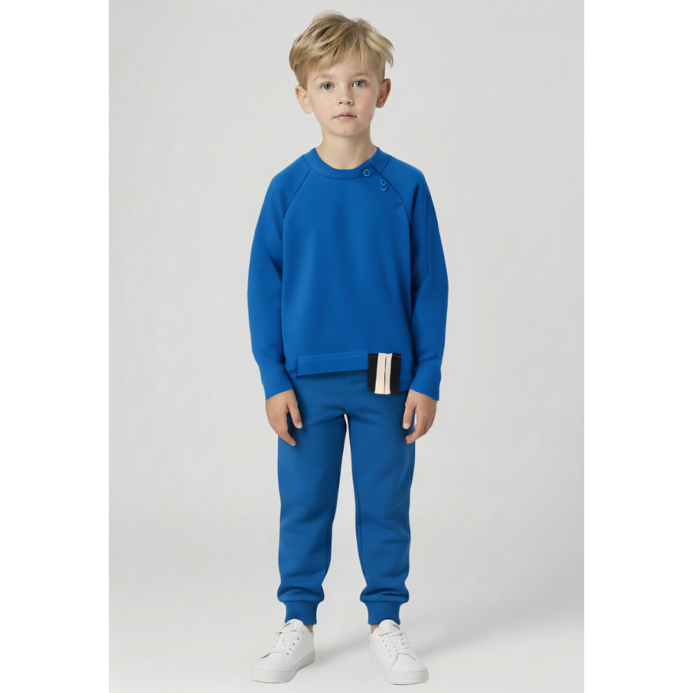 Blue Organic Cotton Sweatshirt &amp; Sweatpants
