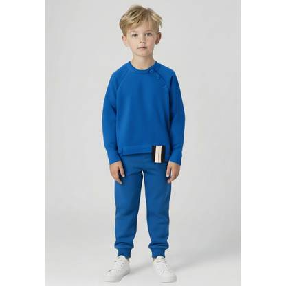Blue Organic Cotton Sweatshirt &amp; Sweatpants