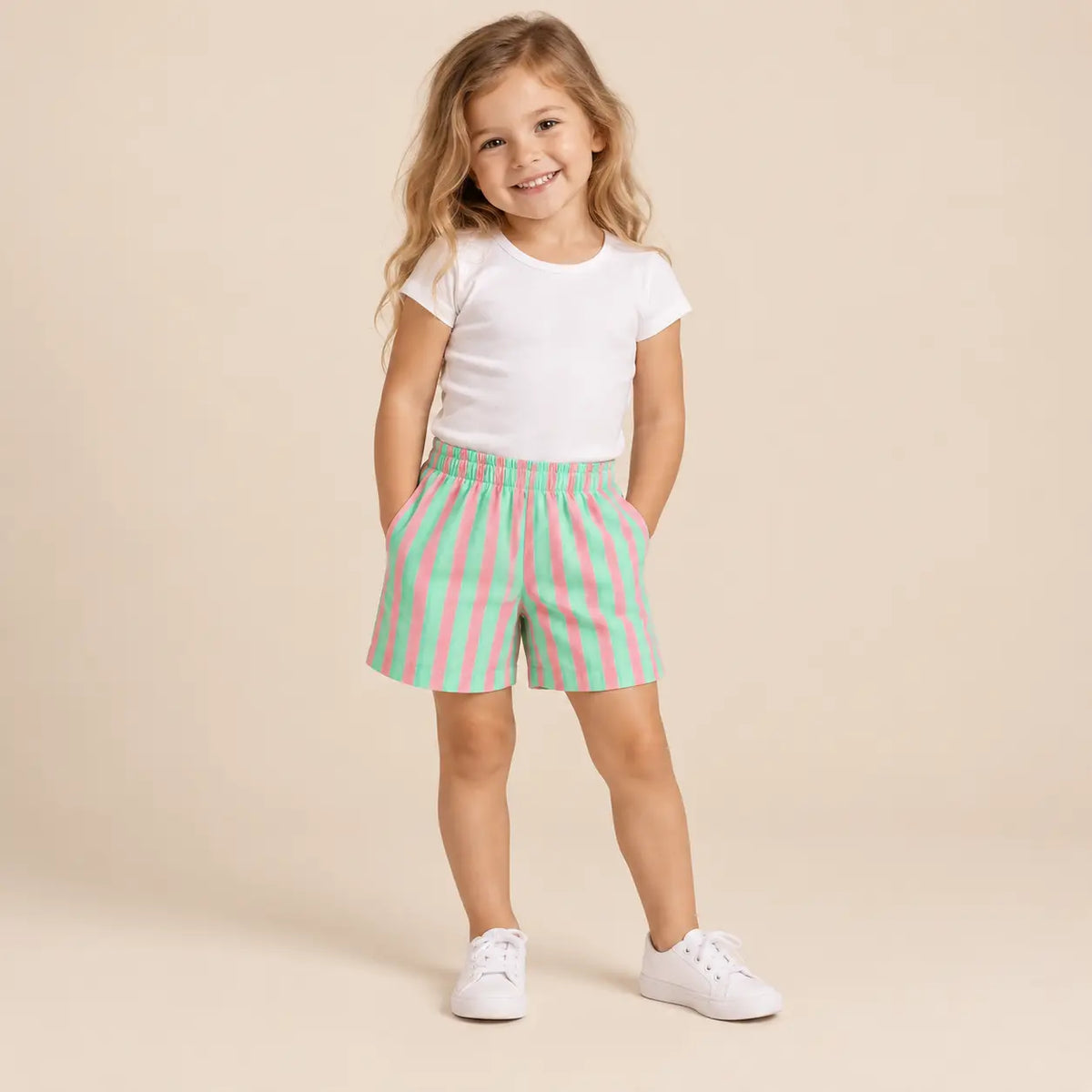 Fluor bermuda - 3Y girl lookbook pose 1