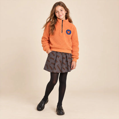 Heart Eyes sweater lookbook, girl size 11-12Y, three-quarter
