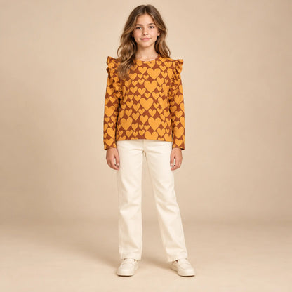 Hearts - Ruffled Top Longsleeve lookbook, size 11-12Y, image 1