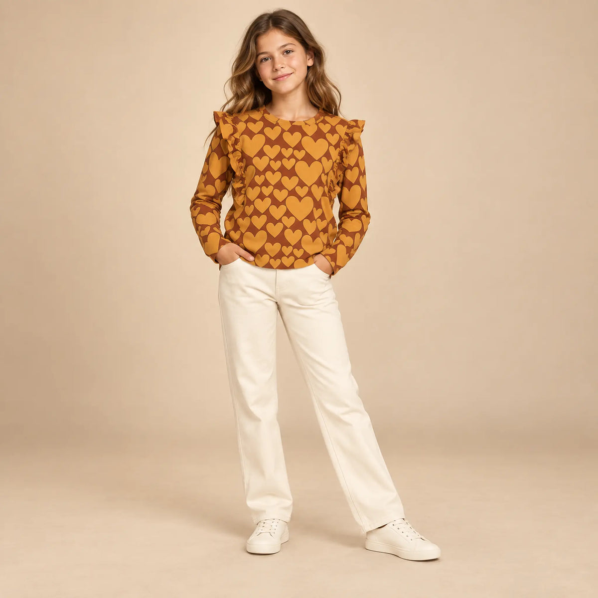 Hearts - Ruffled Top Longsleeve lookbook, size 11-12Y, image 2