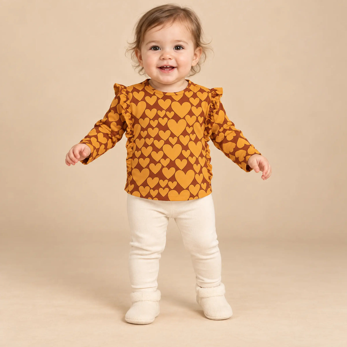 Hearts - Ruffled Top Longsleeve lookbook, size 12M, image 1