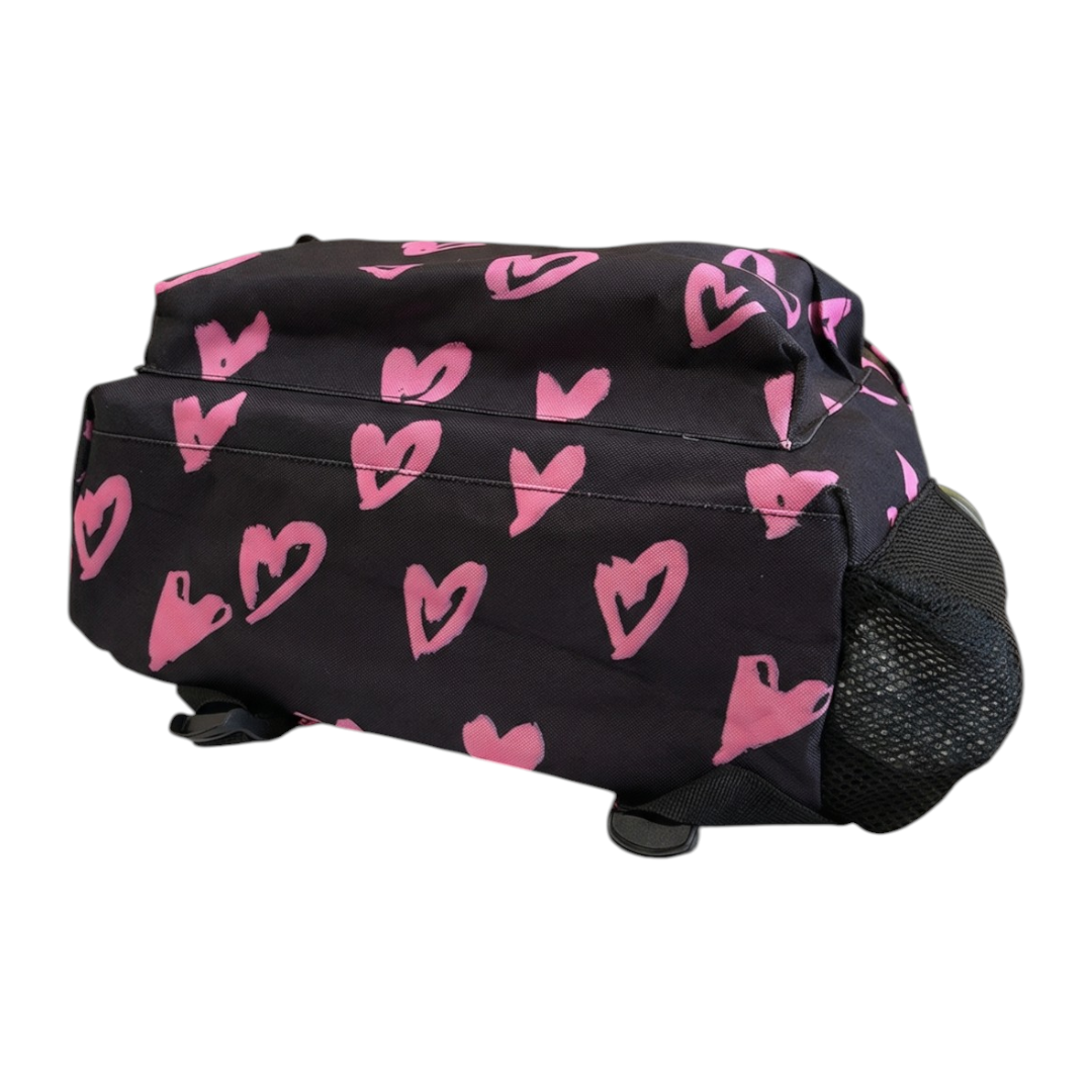 Black Pink Scribble Heart Backpack