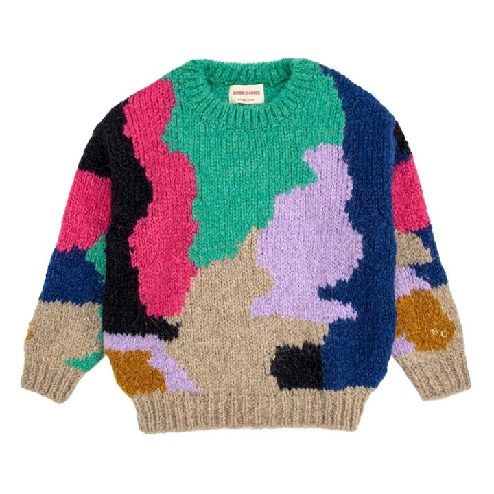 Color Stains Intarsia Jumper