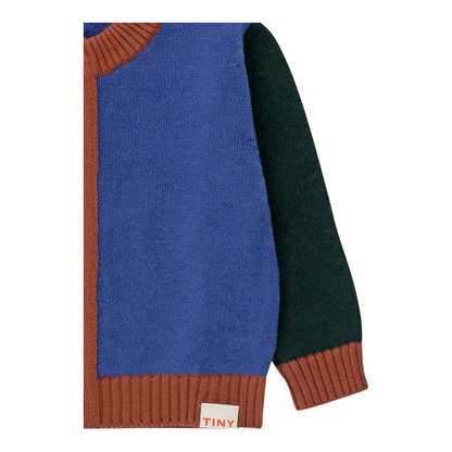 Color Block Baby Cardigan - Indigo