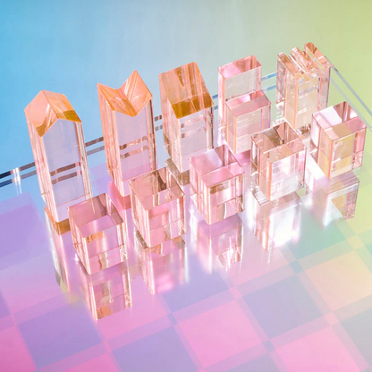 Mini Lucite Chess &amp; Checkers Aurora