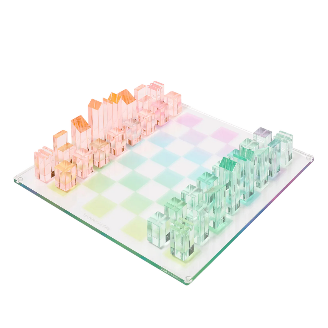 Mini Lucite Chess & Checkers Aurora