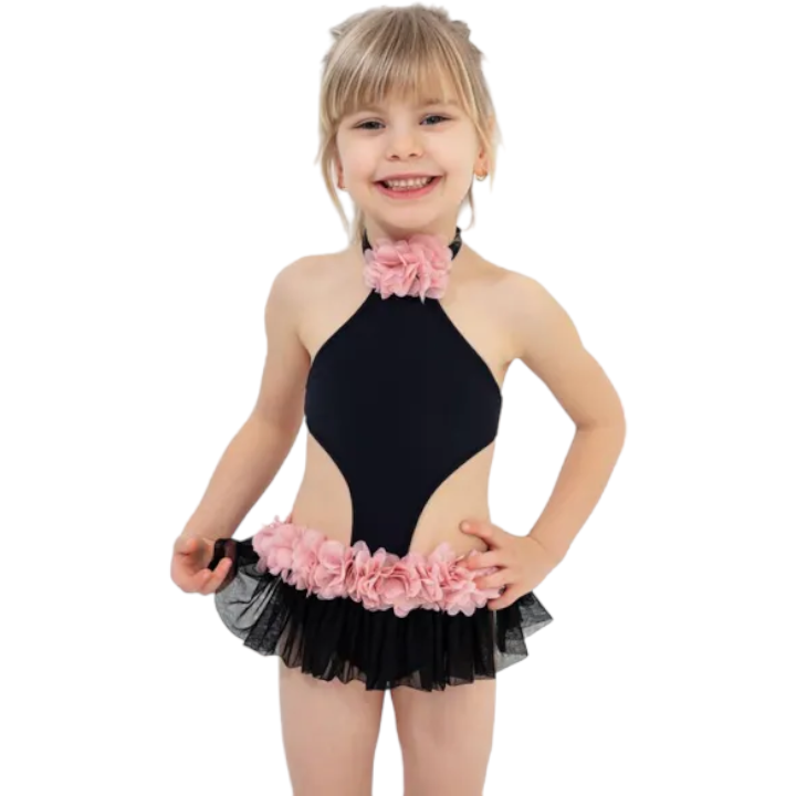 Bendis for kids swimsuit - Black/Dusty Pink