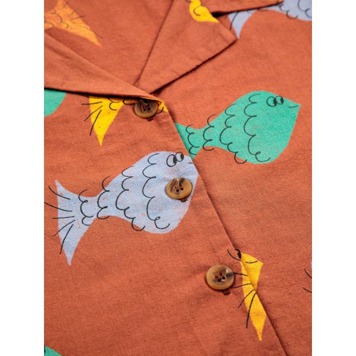 Multicolor Fish all over woven shirt
