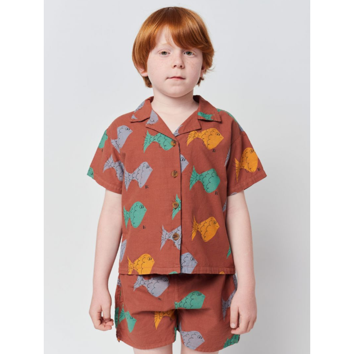 Multicolor Fish all over woven shirt