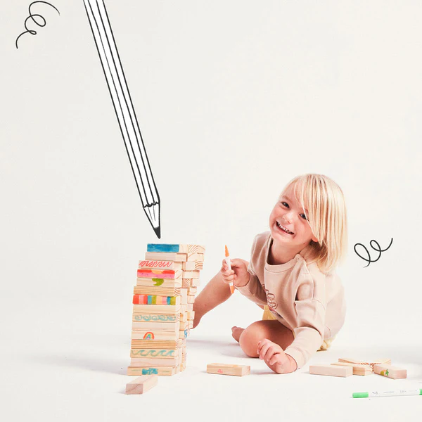 Colour-In Jumbling Tower Set Majorelle