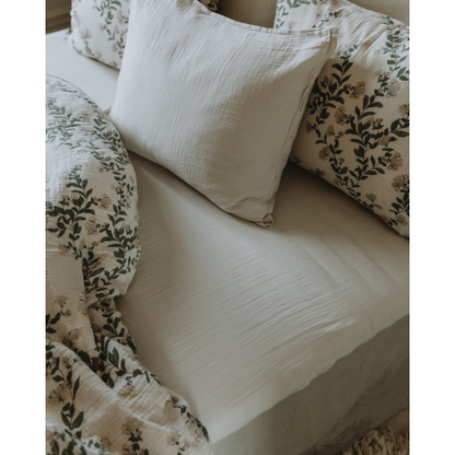 Sand Muslin Fitted Sheet Double