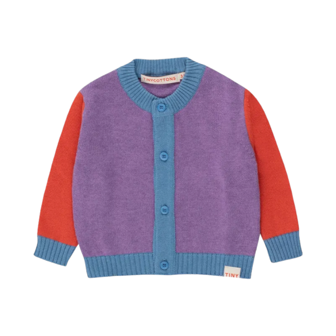 Color Block Baby Cardigan - Violet