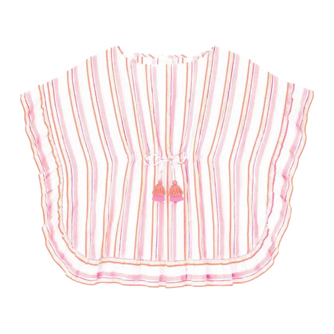 Bahia Shiny Stripe Swim Cover Up - Pink, Orange &amp; Gold
