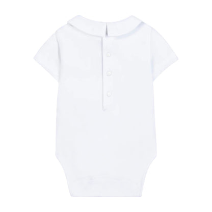 White Collared Onesie With TC Embroidery